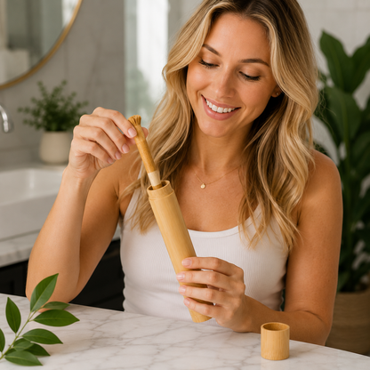 Smilevex™ Premium Bamboo Toothbrush Travel Case