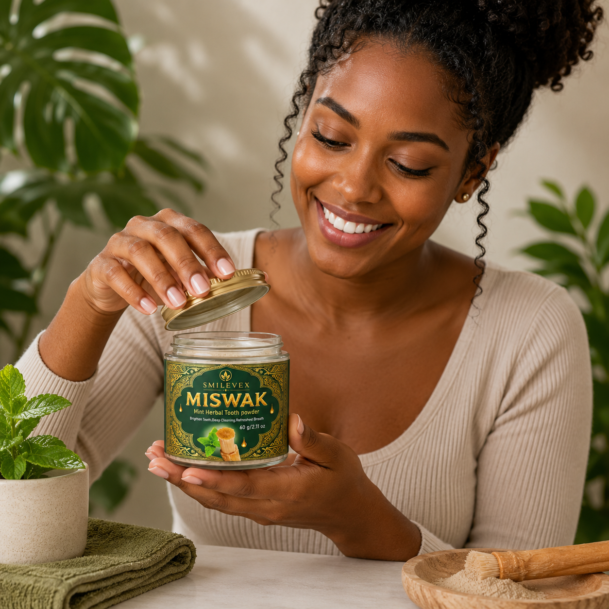 Smilevex™ Miswak Mint Herbal Tooth Powder