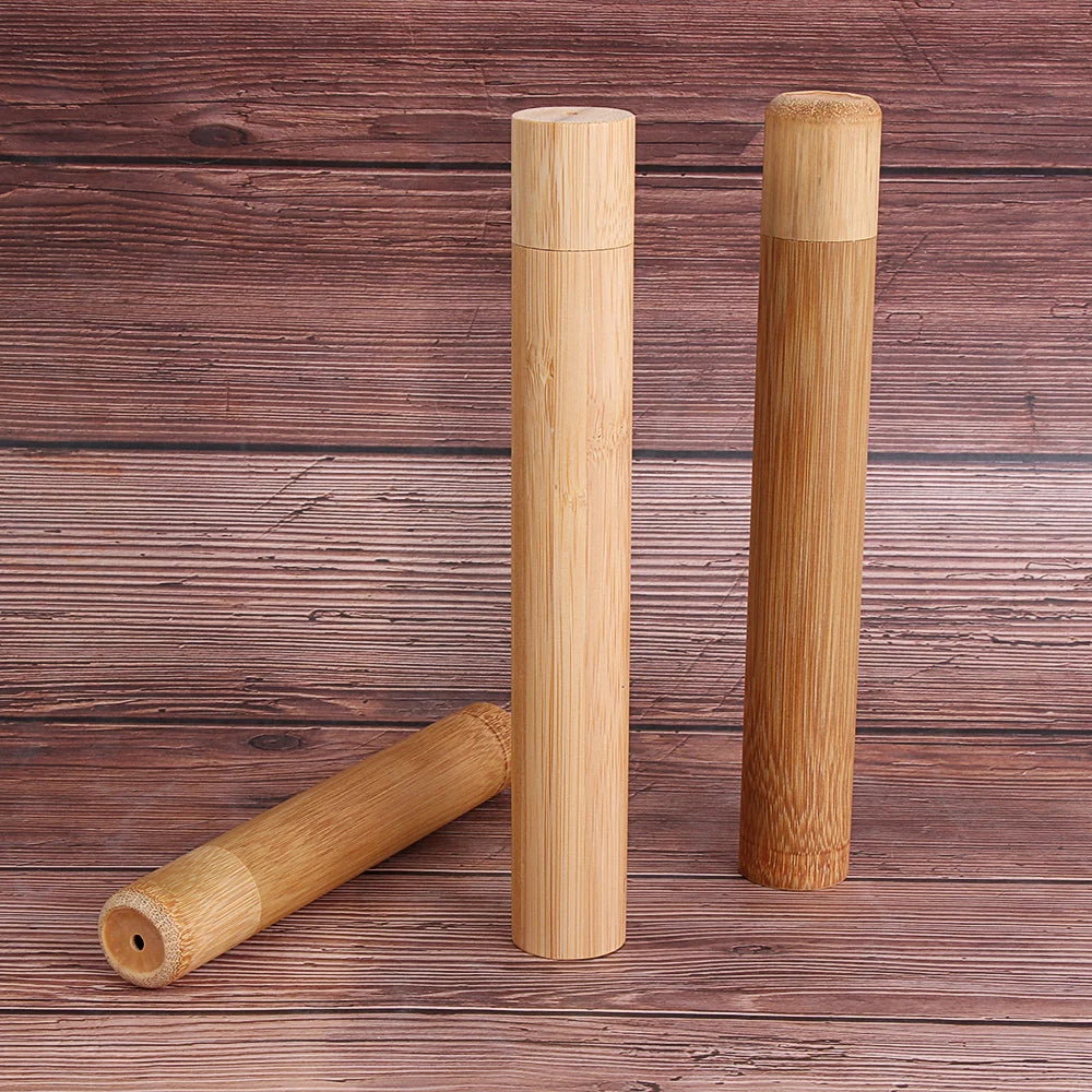 Smilevex™ Premium Bamboo Toothbrush Travel Case